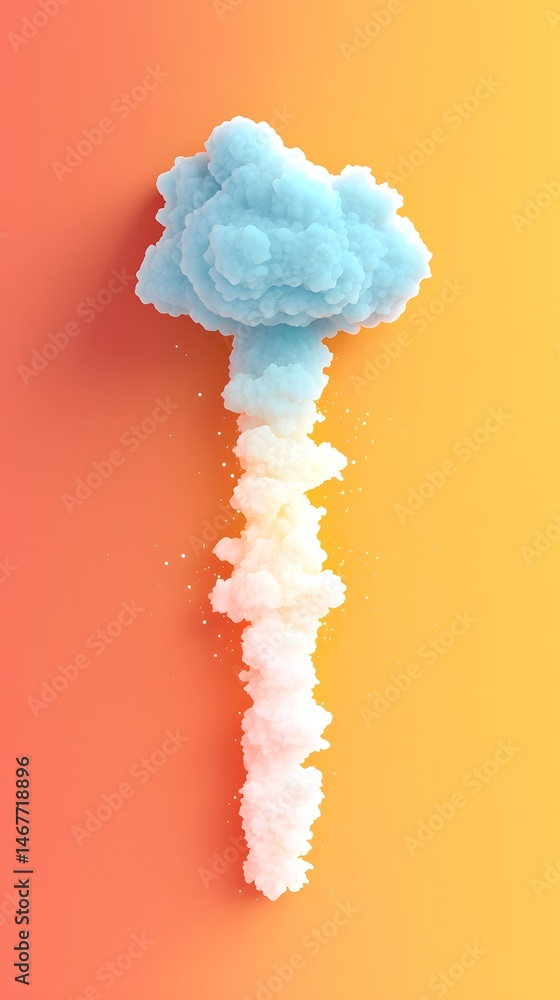 Aufkleber floating pastel ink loop with soft glow