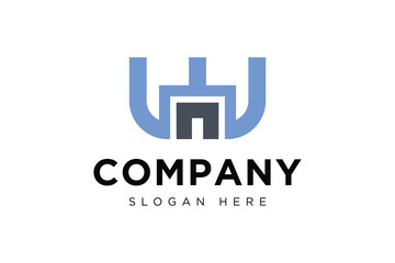 simple letter wn logo icon vector design template concept