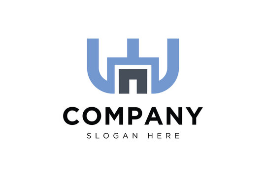 simple letter wn logo icon vector design template concept