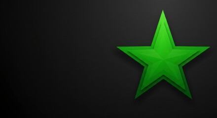 Green star on dark background
