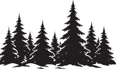 Obraz premium tree silhouette Vector | Minimalist & Trendy tree Silhouette Design | Unique & Stylish tree Artwork for Vector design