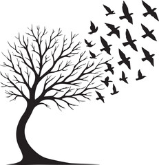  tree silhouette Vector | Minimalist & Trendy tree Silhouette Design | Unique & Stylish tree Artwork for Vector design