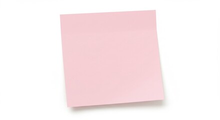 Fototapeta premium Blank pink sticky note on white background