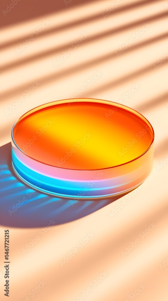 Poster abstract pastel circular shape with gradient colors and soft shadows