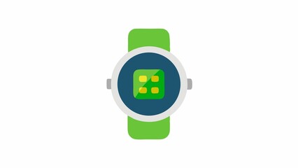 Eco Friendly Smart Watch Face Solar Powered Run illustration on white background.