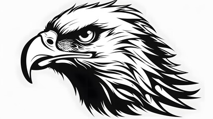 Obraz premium Professional Side View Vector Artwork of Menacing Eagle Head for Stock Photos