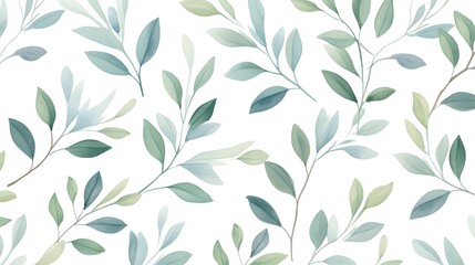 Elegant Seamless Floral Pattern with Hand Drawn Leaves for Design Projects