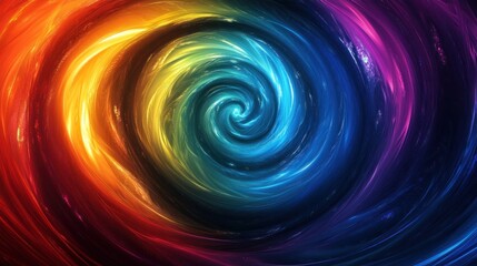 Dynamic spectral vortex, a swirling composition of radiant color gradients
