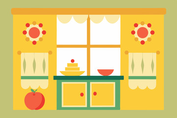 vector illustration of a kitchen table