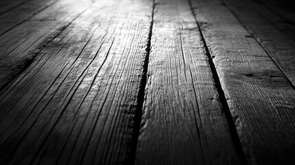 Distressed dark wood flooring texture with dramatic lighting effect