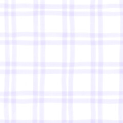 Purple White Plaid Gingham Check Hand Drawn Background Pattern Overlay