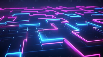 Obraz premium Abstract Neon Maze