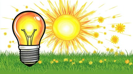 Sustainable future illuminating ideas bright energy in nature concept for environmental protection and eco friendly solutions