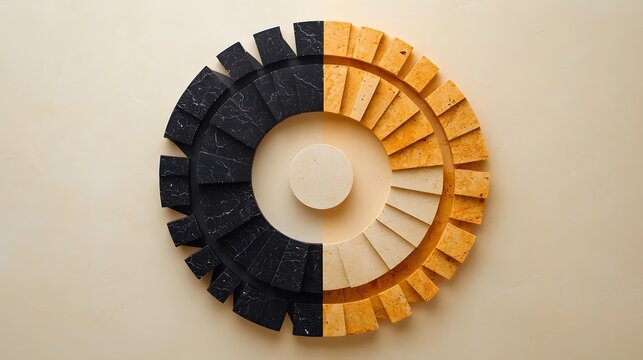 Abstract Rotating Square Spiral in Minimalist Style with Neutral Colors