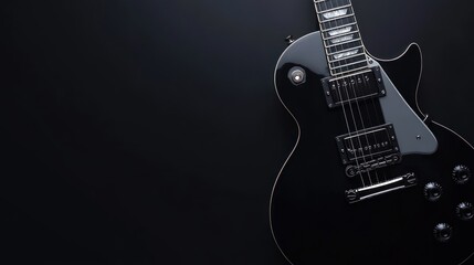 Classic Black Electric Guitar on Dark Background for Music Enthusiasts