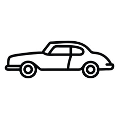 Fototapeta premium Bold outlines clearly define a minimalist icon of a classic coupe car
