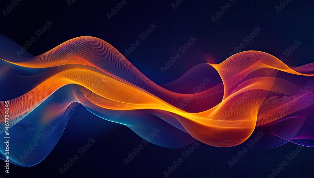 Aufkleber abstract flowing lines of vibrant colors, creating a dynamic and energetic visual effect. soft, smoo