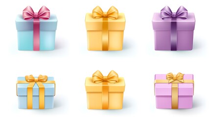 Assortment of Soft Colored Pastel Gift Boxes for Elegant Presentations