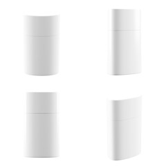 2K 3D set render mock up of Skincare. Transparent background. Separate object (upper, lower body)