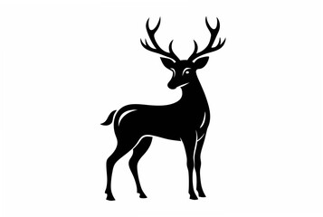 Obraz premium deer silhouette isolated on white