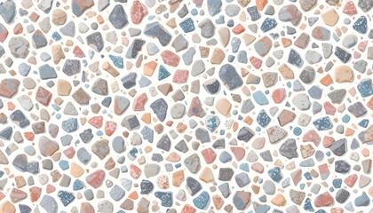 Seamless terrazzo pattern with multicolor stone chips.