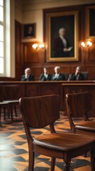 Fototapeta premium Empty courtroom scene