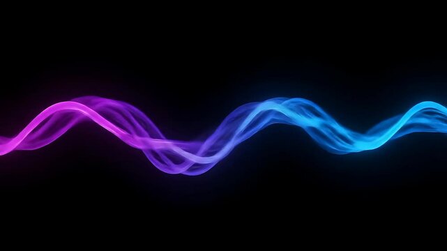 Pink and blue sine wave light trail animation