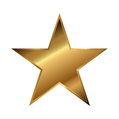 Obraz premium Gold Vector Star Shape. Gold star on white background