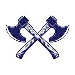 Crossed axes silhouette vector illustration