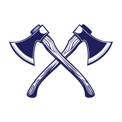 Crossed axes silhouette vector