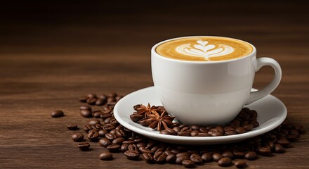 Fototapeta premium Tasty Coffee Moment Captured with Photorealistic Perfection 