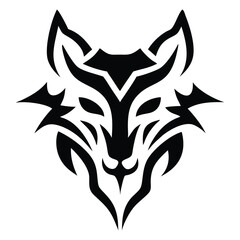 Fototapeta premium Intricate geometric wolf head portrait provides a fierce tribal tattoo inspiration