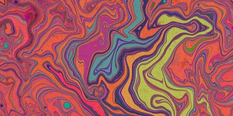 Abstract Swirling Color Pattern Design with Vibrant Hues and Organic Shapes