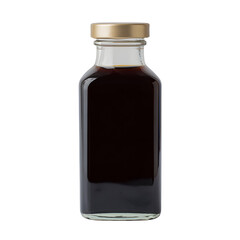 Small Glass Bottle Dark Liquid Transparent Background