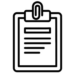 Clipboard Exam Pad Outline: Document & Test Symbol