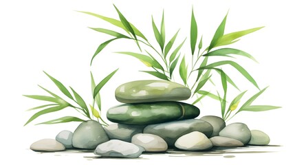 Professional Isolated Watercolor Hand Drawn Illustration of Green Foliage for Graphic Design Projects