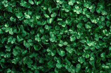 Obraz premium Emerald Clover Field: A Lush, Dark Green Botanical Print