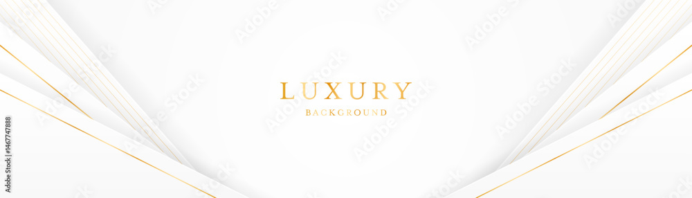 Poster white background with elegant golden lines, use for template or cover. elegant premium white backgro