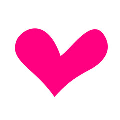 Pink heart shape sticker isolated on transparent background. Love symbol emblem vector