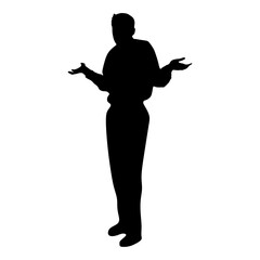 Silhouette of a person on a transparent background