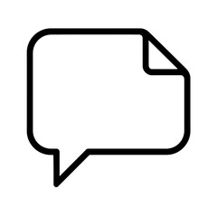 Naklejka premium Black Outline Speech Bubble Document. Graphic Element Vector Icon Representing Message, Comment, or Feedback.