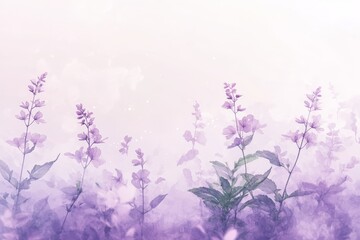 Obraz premium Delicate, pastel purple floral design, soft and dreamy.