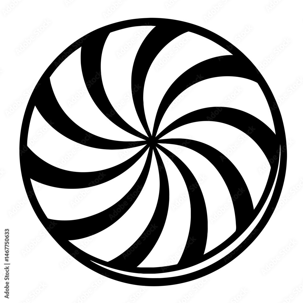 Poster black outline circular swirl pattern. graphic element vector icon representing motion, vortex, or ab