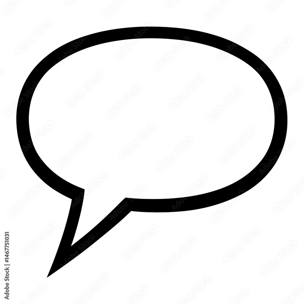 Aufkleber black outline simple oval speech bubble. graphic element vector icon representing communication or d