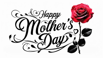 Mother's Day Greeting with a Single Rose 