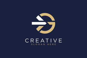 simple letter g arrow logo icon vector design template concept