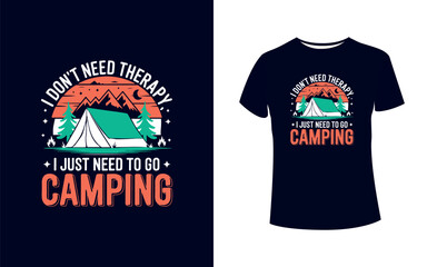 Camping T-Shirt Design Hiking T-Stock | 