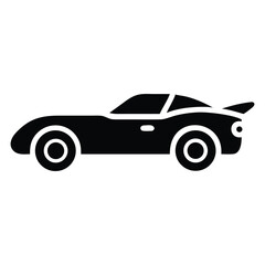 Fototapeta premium Simple black sports car silhouette showcases a modern automotive design