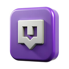 Obraz premium Twitch Logo 3D Render: Purple and White Icon