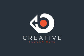 letter bd arrow logo icon vector design template concept